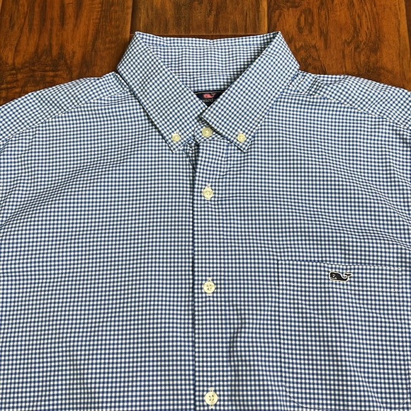 Men's Vineyard  Vines Blue check long sleeve button down - XL - Picture 2 of 6